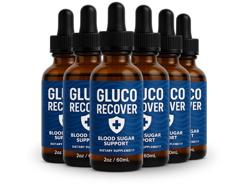 Gluco Recover six-bottle kit, official product photo